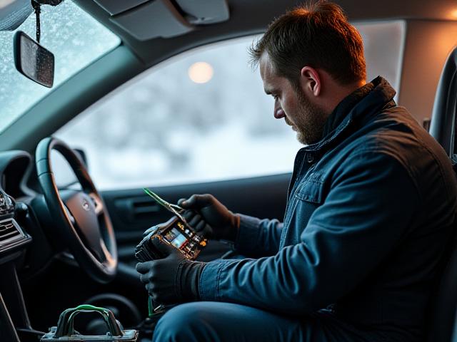 Механик готовит машину к зиме на Аляске